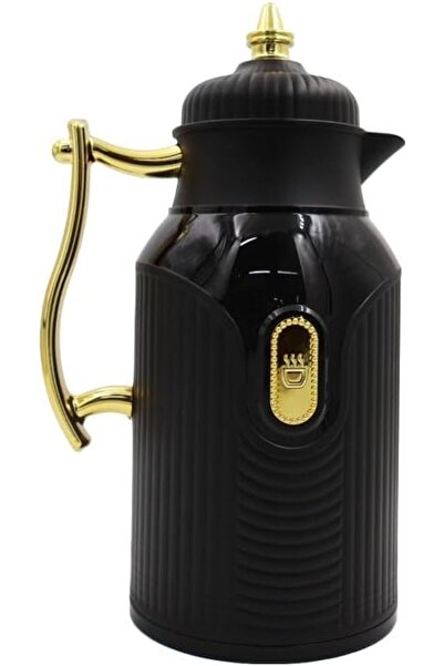 Ideal Pack Luxury Arabic Coffee Thermos Flask – Elegant Black & Gold Vacuum I...