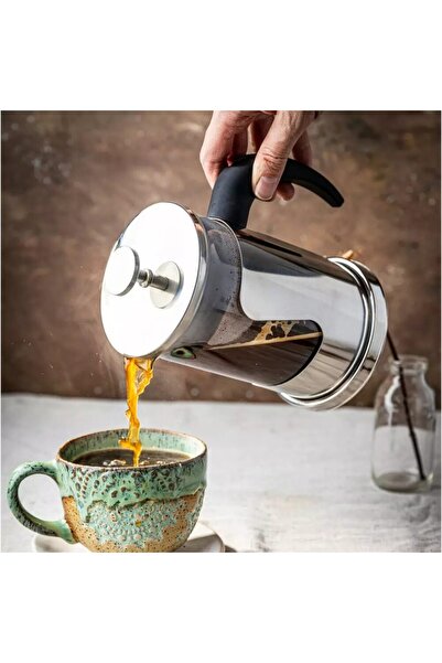 Kinghoff Infuzor cu presa, din sticla si inox, 0.35L, pentru ceai,