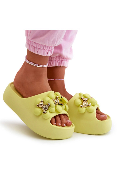BOTO Women's Foam Slippers With Decorations On Thick Sole Lime Bremavia 40/41