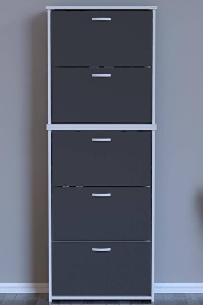 Modilayn Verve Ayakkabılık (72 cm) 5 Düşer Kapaklı 10 Raflı (5 Farklı Renk Se...