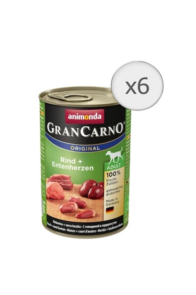 Animonda Hrană umedă pentru câini adulți GranCarno, inimă de vită și rață, 6 ...