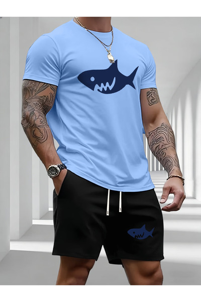 LAVİTTA Fi̇ash Shorts T-Shirt - Shorts and Top Tracksuit Set B Printed O Over...