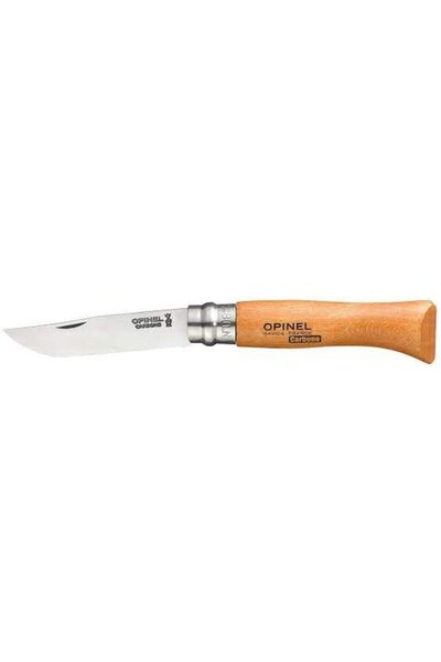 Opinel pocket knife No. 08 carbon w. wood handle