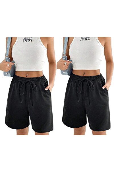 TORUK MAKTO Σετ 2 τεμαχίων Unisex Σορτς από χτενισμένο βαμβάκι σε κανονική, ά...