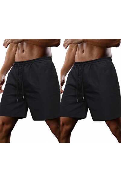 TORUK MAKTO Σετ 2 τεμαχίων Unisex Σορτς από χτενισμένο βαμβάκι σε κανονική, ά...