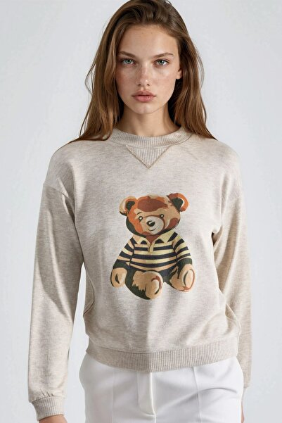 Hiccup Busem Printed Basic Sweatshirt