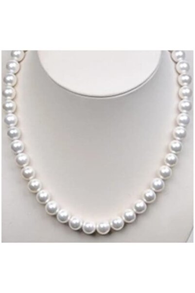 CRM Colier cu perle albe, CRM, pentru femei, clasic, 42 cm