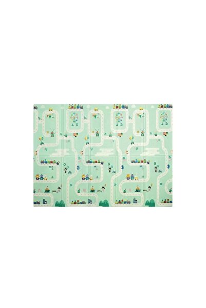OEM Covor joaca pliabil doua fete 2000x1800x10 mm, unicorn/trenulet