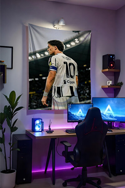 Halura Kenan Yıldız Futbolcu Duvar Örtüsü– Kaliteli Kumaş, Gamer Oda Dekoru T...