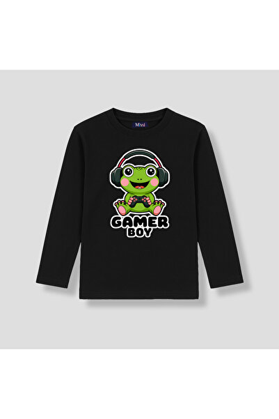 mixxi fashion Gamer Boy Player Boys' Printed Long Sleeve Boys' T-Shirt (4-13 ...