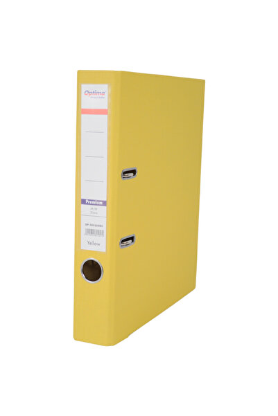 Optima A4 Binder, PP/PP, Metal Edge, 50 mm, Premium - Yellow