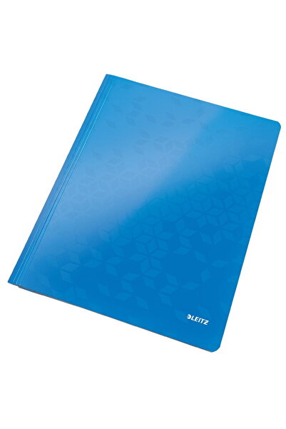 Leitz WOW Folder with Clip, Laminated Cardboard, FSC, A4, 250 Sheets, Blue