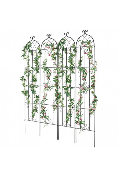 Vivatechnix Set of 4 Hanging Plant Supports, 51 x 220 cm, Steel, Pipe Diamete...