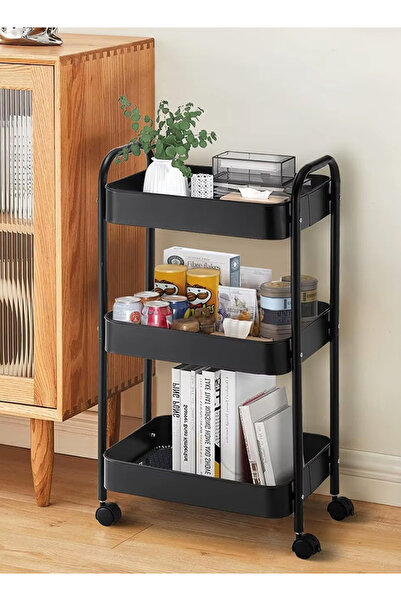 Cady One Portable storage cart with three mesh layers and convenient side han...