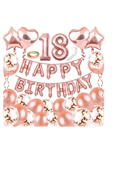 OEM 41-piece set for 18th birthday, latex, foil, rose