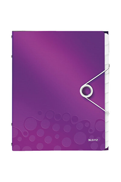 Leitz Dosar Wow cu 12 separatoare, PP - Mov metalizat