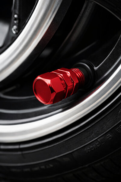 Nicevia Aluminum Hexagonal Valve Cover Set of 4 Red Valve Covers