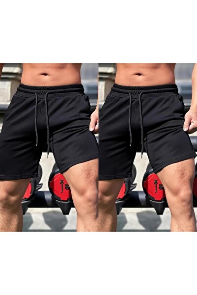 TORUK MAKTO Σετ 2 τεμαχίων Unisex Σορτς από χτενισμένο βαμβάκι σε κανονική, ά...