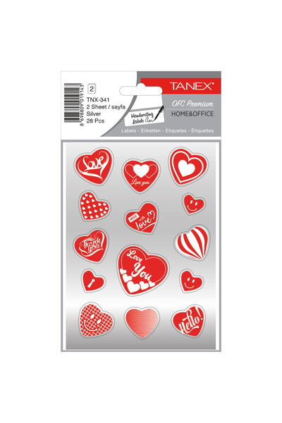Tanex Autocolante decorative pentru copii - Inimioare - Argintii