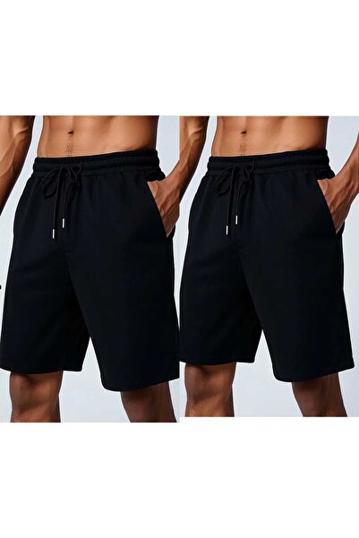 TORUK MAKTO Σετ 2 τεμαχίων Unisex Σορτς από χτενισμένο βαμβάκι σε κανονική, ά...