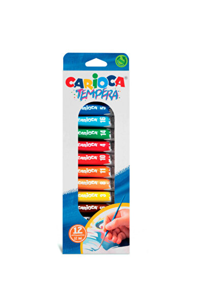 carioca Tempera lavabil , 12 culori x 12ml/set,