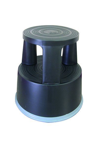 Q-Connect Scaun din plastic cu roți pentru rafturi înalte, - negru