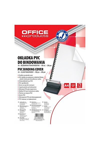 OFFICE products PVC Plastic Cover, 200 microns, A4, 100/top