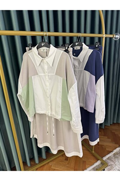 Tığ Triko Contrast Color Bomber Suit