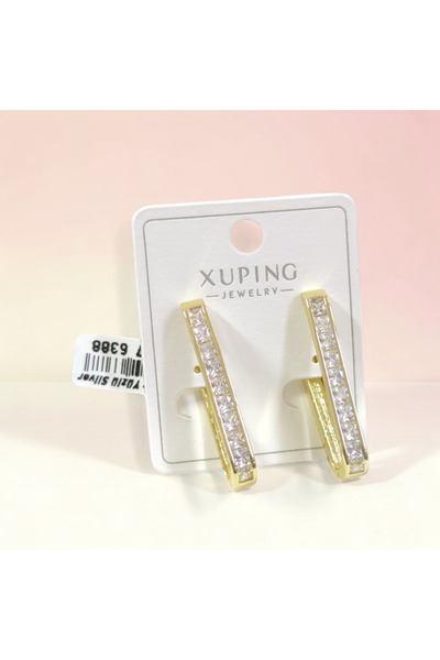 Güler Yüzlü Silver Xuping 15X30 Quadrangle Hoop Earrings Gold