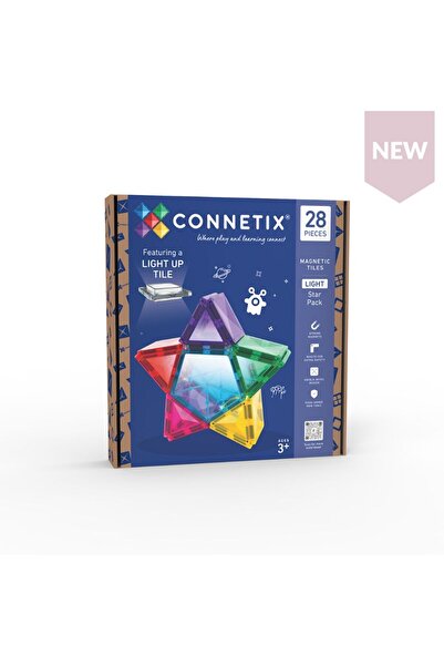 Connetix Set de construcție magnetic, Light Star, Tiles, 28 piese, 3 ani+