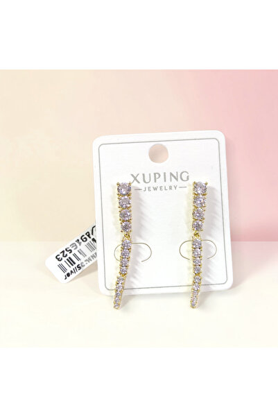 Güler Yüzlü Silver أقراط XUPING الذهبية مقاس 38 مم مرصعة بالأحجار الكريمة على...