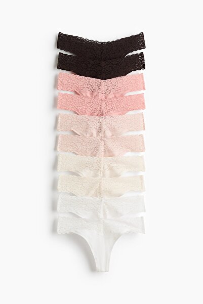 H&M 10'lu Dantel Thong Külot
