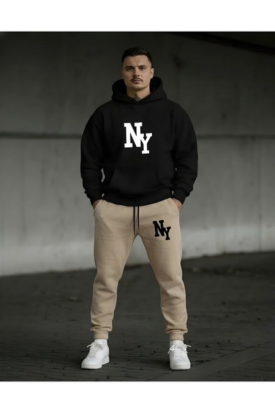 Risil-Nu Company New Season Hooded Ny Printed Full Winter Complete Brushed In...