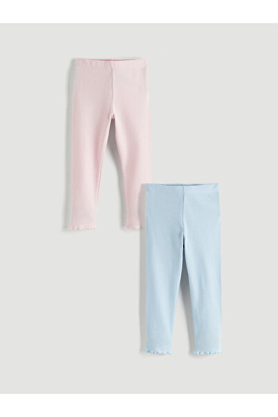 LC Waikiki Κοριτσίστικα κολάν με ελαστική μέση, νέα σεζόν, συσκευασία 2 τεμαχίων