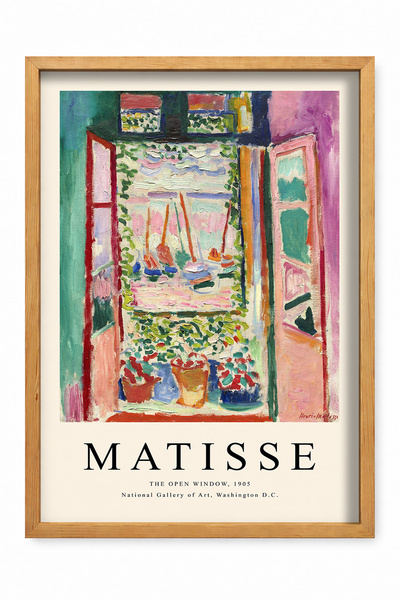 KALİA HOME Henri Matisse Çerçeveli Poster, Doğal Ahşap Çerçeveli Tablo – Mode...