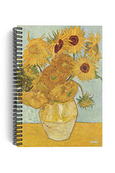 miosho Vincent Van Gogh / Vase with 12 Sunflowers,1888 | Spiralli Defter 03 |...