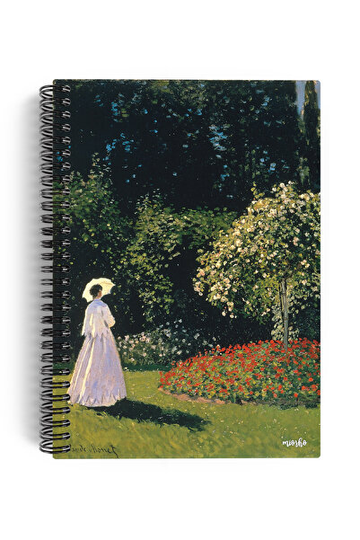 miosho Claude Monet / Woman in the Garden, 1867 | Spiralli Defter 10 | A5 | Ç...