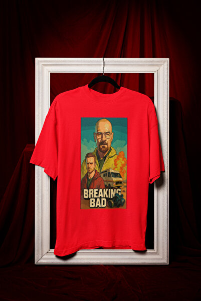 MG Breaking Bad Printed Crewneck Pa Cotton Ov Oversized Alip Short Sleeve Uni...