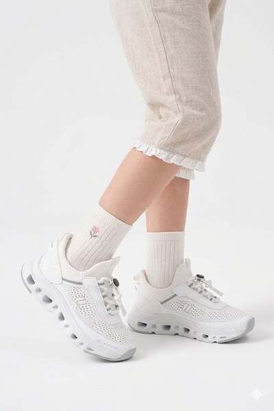 Ayakkabı Fuarı Elit İh1-P-Bzx001-26Y Booties Girls Classic S Sneakers White