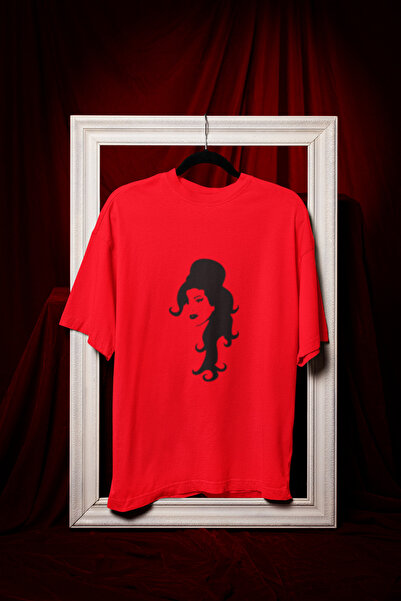 MG Amy Winehouse Printed Crewneck Pa Cotton Ov Oversized Alip Short Sleeve Un...