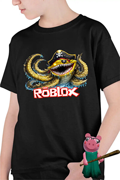 OEM Tricou Copii Baieti Roblox Fish it Huggy Wuggy Pirat Sea Monster