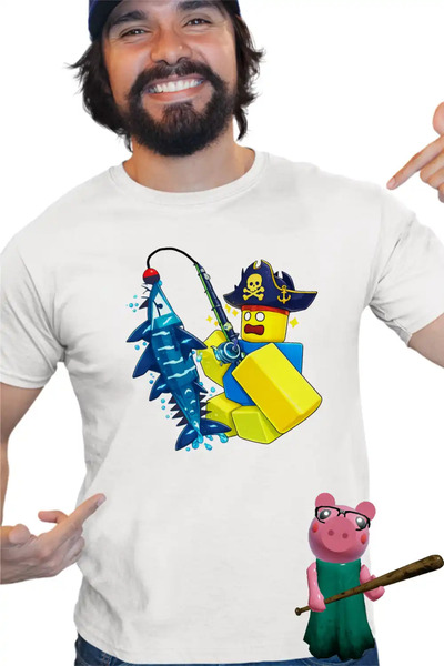 OEM Tricou Barbati Noob Pescar Roblox Fish it Sea Monster