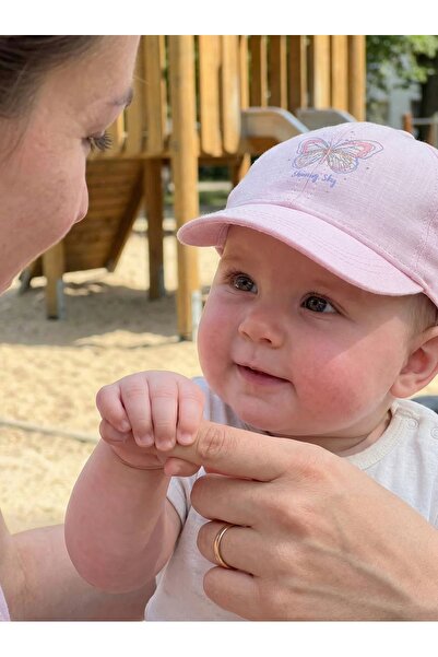PIECE SIGNATURE 100% Cotton, Cute Baby Girl Cap (43-46 cm) (with Rubber Devic...