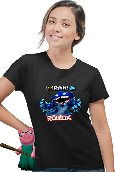 OEM Tricou Femei Roblox Fish it Huggy Wuggy Sea Monster Pescar