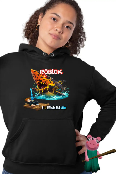 OEM Women's Hoodie Roblox Fish it Dark Shark Sea Monster