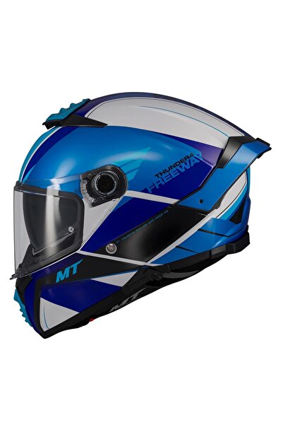 MT Thunder 4 full face motorcycle helmet with integrated goggles, Freeway, gl...