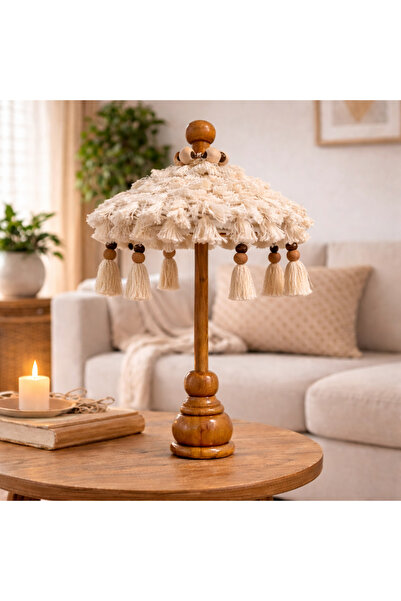 SEÇİL Bohem El Yapımı Püsküllü Bali Şemsiyesi