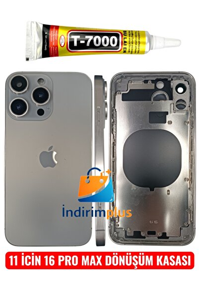 indirimplus iPhone 11 Kasa 11 için 16 Pro Max Dönüşüm Kasası Natürel Titanyum