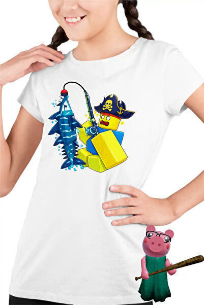 OEM Tricou Copii Fete Noob Pescar Roblox Fish it Sea Monster