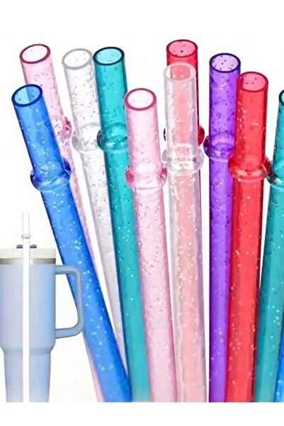 Kelira Glittery Thermos Straws 4 Pieces Bpa-Free Thermos Straws with Straws 4...